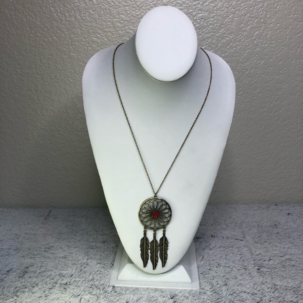 VINTAGE EAGLE WING FEATHER & ETHNIC PENDANT